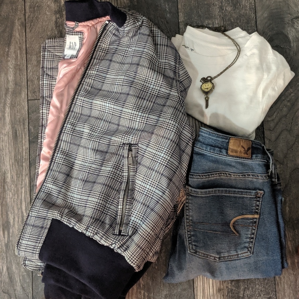 NWT Gap Plaid Bomber Jacket